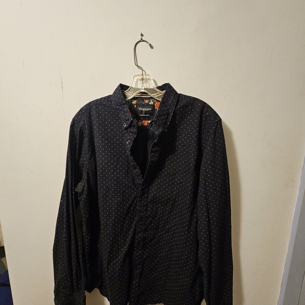 Denim‎ & Flower Navy Shirt with Floral Interior
